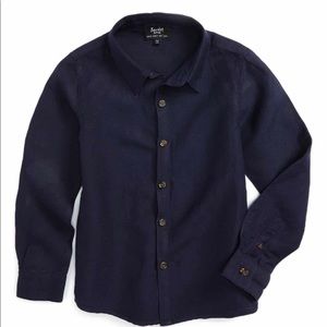 🟢 Bardot Junior - Boys Button-Down Navy Shirt